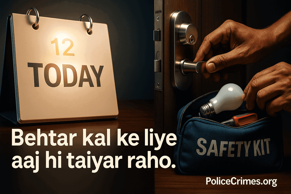 Calendar par "Aaj" ki date highlight hai aur insaan taiyari kar raha hai, jo behtar kal ke liye aaj taiyar rehne ko dikhata hai.