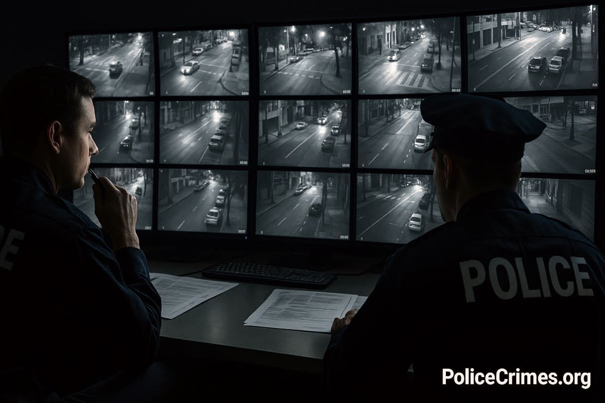 Police CCTV footage ki jaanch karte hue Police CCTV footage ki jaanch karte hue
