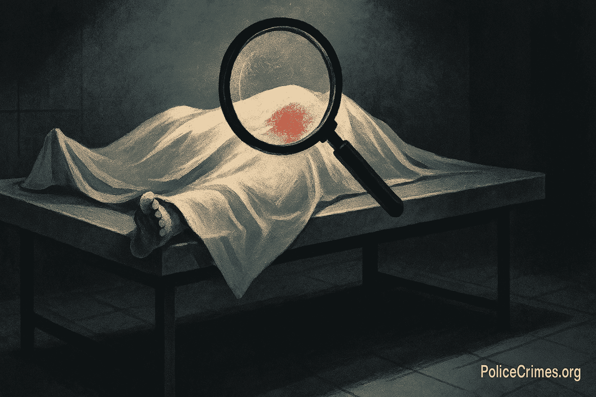 Dileep Yadav ki postmortem report aur forensic jaanch ko darshati symbolic image. Dileep Yadav ki postmortem report aur forensic jaanch ko darshati symbolic image.