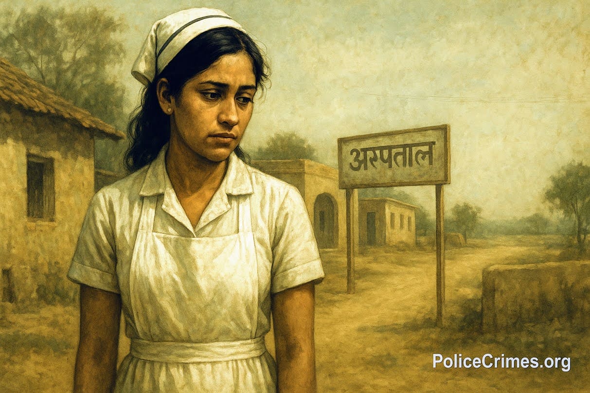 ग्रामीण अस्पताल में नर्स भंवरी देवी का चित्रण ग्रामीण अस्पताल में नर्स भंवरी देवी का चित्रण
